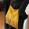2025 New Retro Niche Western Bohemian Suede Fringed Bag Single Shoulder Underarm Women's Bag Oblique Span Bag Tide