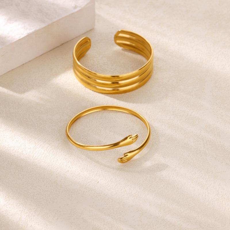 Hot-selling Smooth Hug Geometric Bracelet Electroplated Gold Does Not Fade Opening Women's Personality Fashion Jewelry