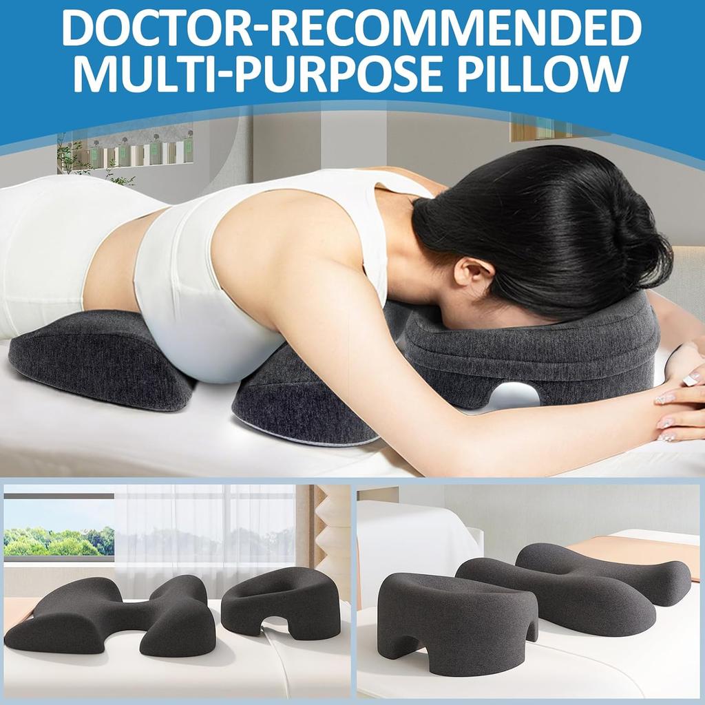 Breast Pillow and Face Down Pillow for Massage Set, Women's Massage Bolster Sleeping for Bed with Non-Slip Bottom, Home Head Chest Cushion for
