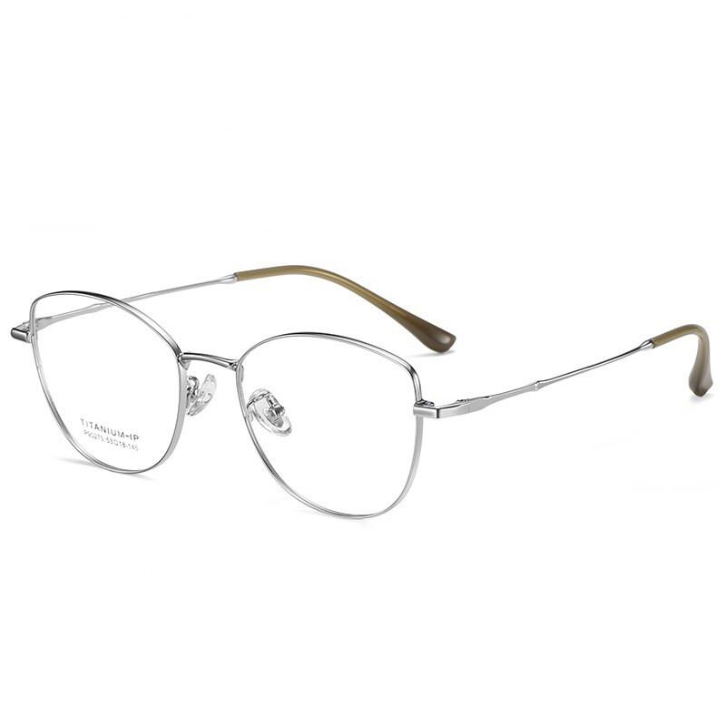

Ultralight Pure Titanium Anti-Blue Light Optical Prescription Glasses Ultrafine Metal Elegant Cat Eye Women s Myopia Glasses Original Lenses