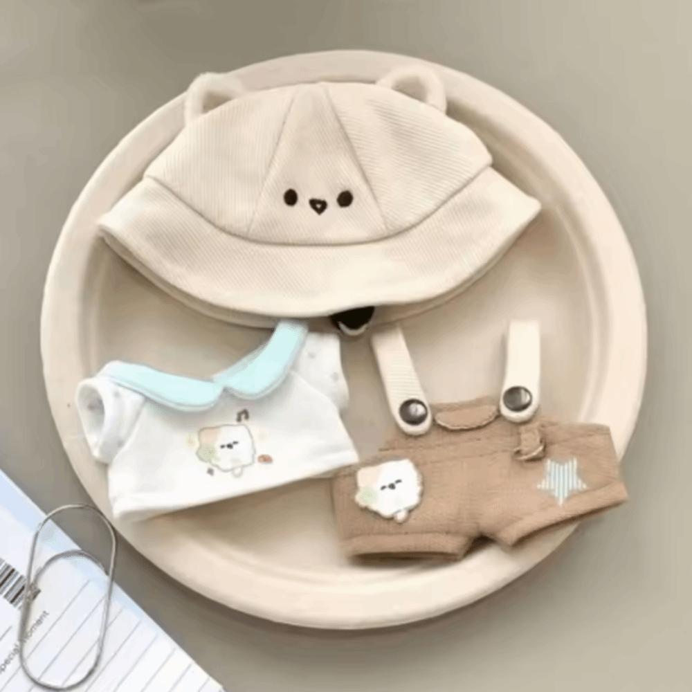 1 set Outfit Cotton Doll's Clothes Bear Hat Plush Doll Clothes  20cm Cotton Doll