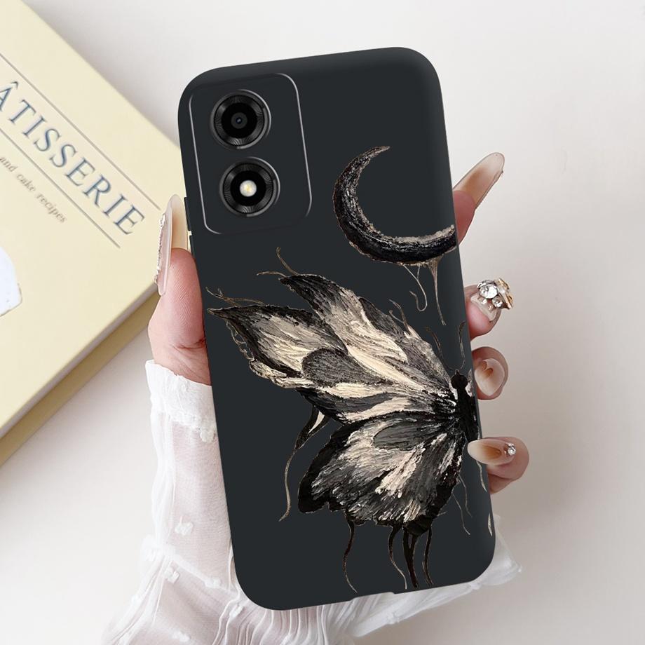 For Motorola Moto E13 4G Phone Case Moto E14 5G Back Cover Soft Matte Silicone Slim Fundas Lovely Panda Rabbit Flower Cartoon