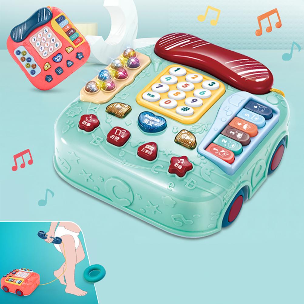 5-in-1 Baby-Handy-Spielzeug für Babys und Kinder, Nachzieh-Spielzeugauto, Musikspielzeug-Handy für Weihnachten, Neujahr