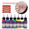7-Color Semi-Permanent Tattoo Ink Set, Plant-Based Pigments for Professional Use