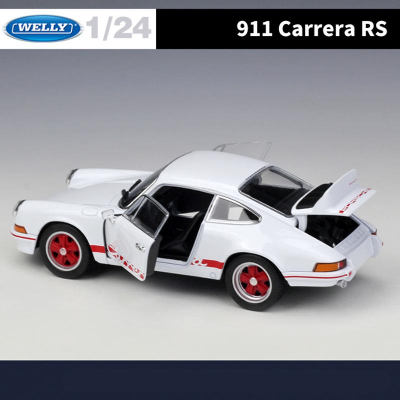 Welly 1/24 Porsche 911 Carrera RS Alaşım Spor Araba Modeli Döküm Metal Oyuncak Yarış Araçları Araba Modeli Simülasyon Çocuk Hediye