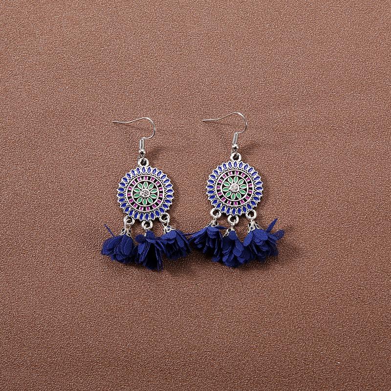 Handmade Retro Bohemian Ethnic Tassel Earrings for Women, Long Thai Style