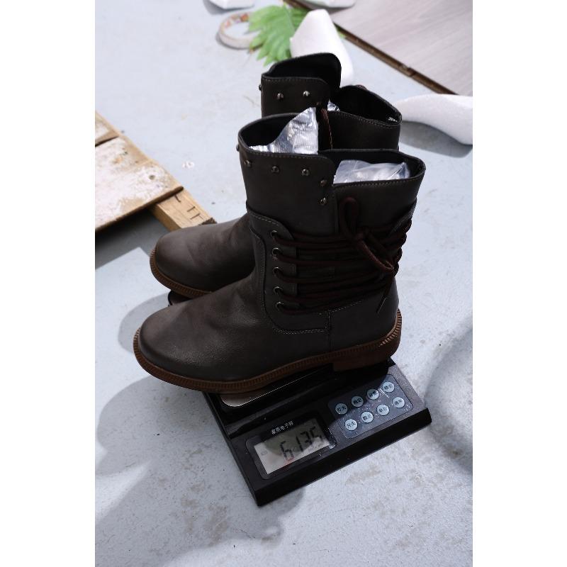 Women's Autumn British Style Vintage Distressed Studded Short Boots - Plus-Size, Lace-Up, Retro