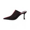 Salvatore Ferragamo Ferragamo Sophye Suede   Patent Mule Black