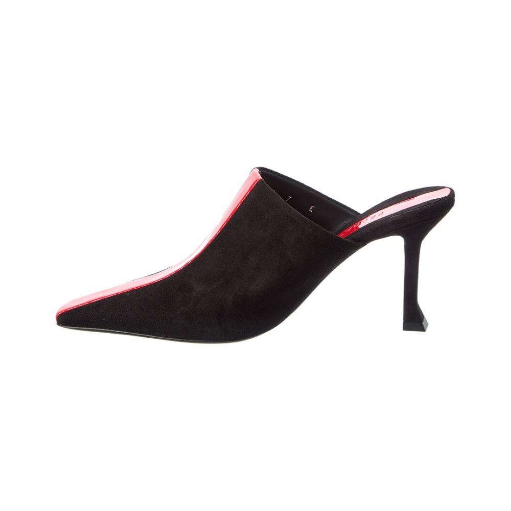 Salvatore Ferragamo Ferragamo Sophye Suede   Patent Mule Black