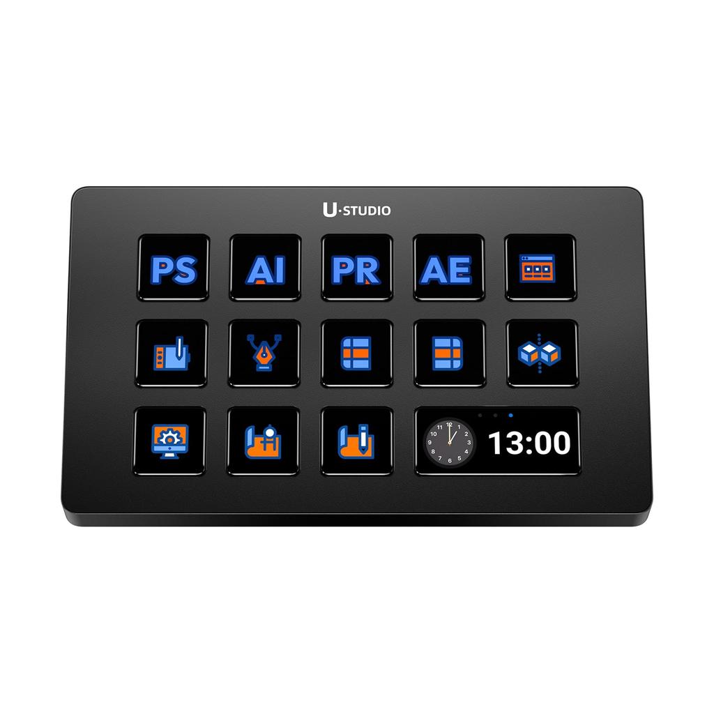 Ulanzi D200 Stream Controller 14 LCD Key Layout 13 Custom Keys Shortcut Settings for Live Streaming and Content Creation Drag Drop Settings Stream