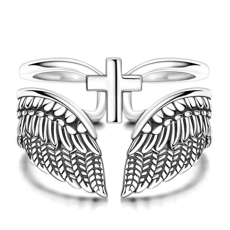 Free Size Ring For Women S925 Silver Original Blue Eyes Dragon Bee Shell Cherry Adjustable Rings Clover Chain Open Ring Jewelry