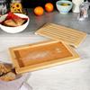 Bamboo Wooden Openwork Bread Cutting Board for Crumbs
