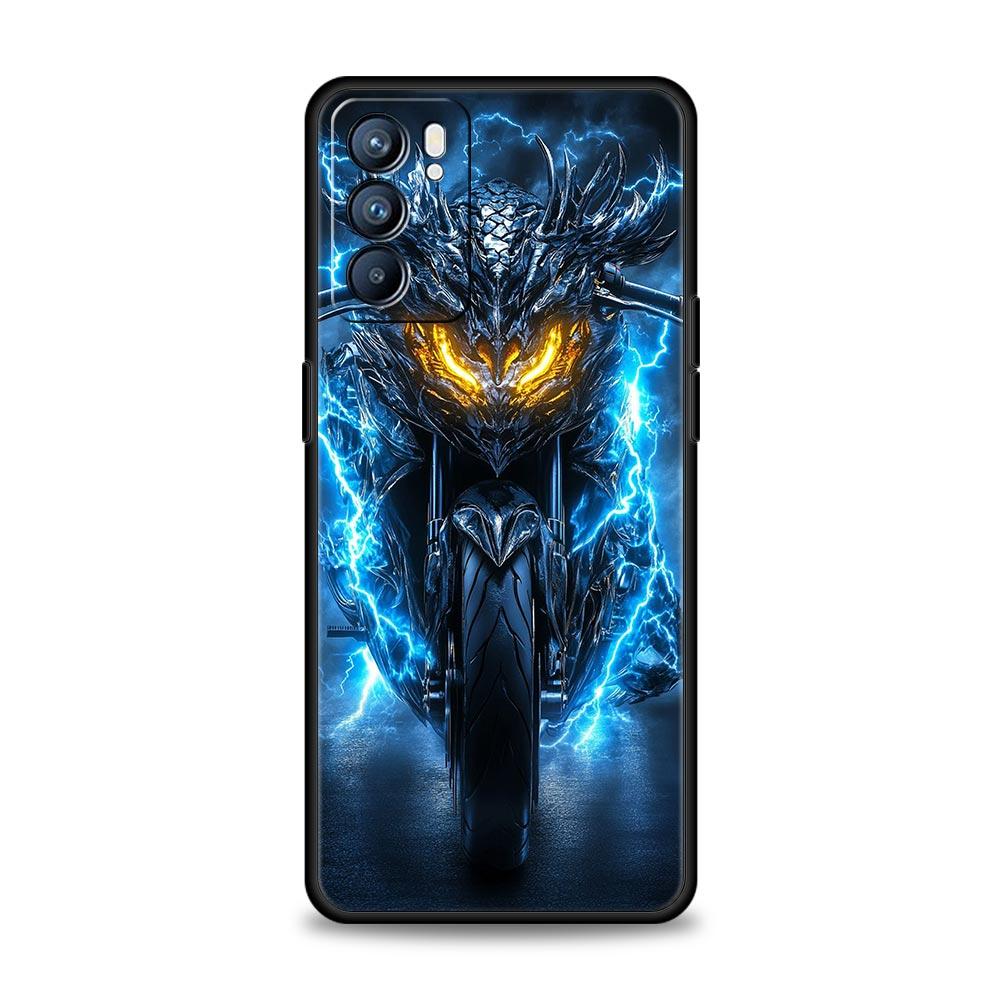 Motorcycle Phone Case For Oppo A17 A31 A54 A57 A78 A79 A98 Find X5 X6 Reno 6 7 8 10 11 12 13 F Pro 5G Soft TPU Cover Fundas Bags