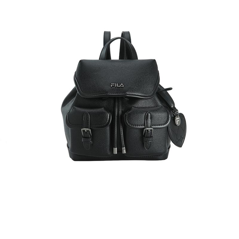 FILA Heritage Fashion Classic Floral Simple Durable Versatile Multi-Pocket Design PU Backpack Women backpack Black F13W618173FBK Black
