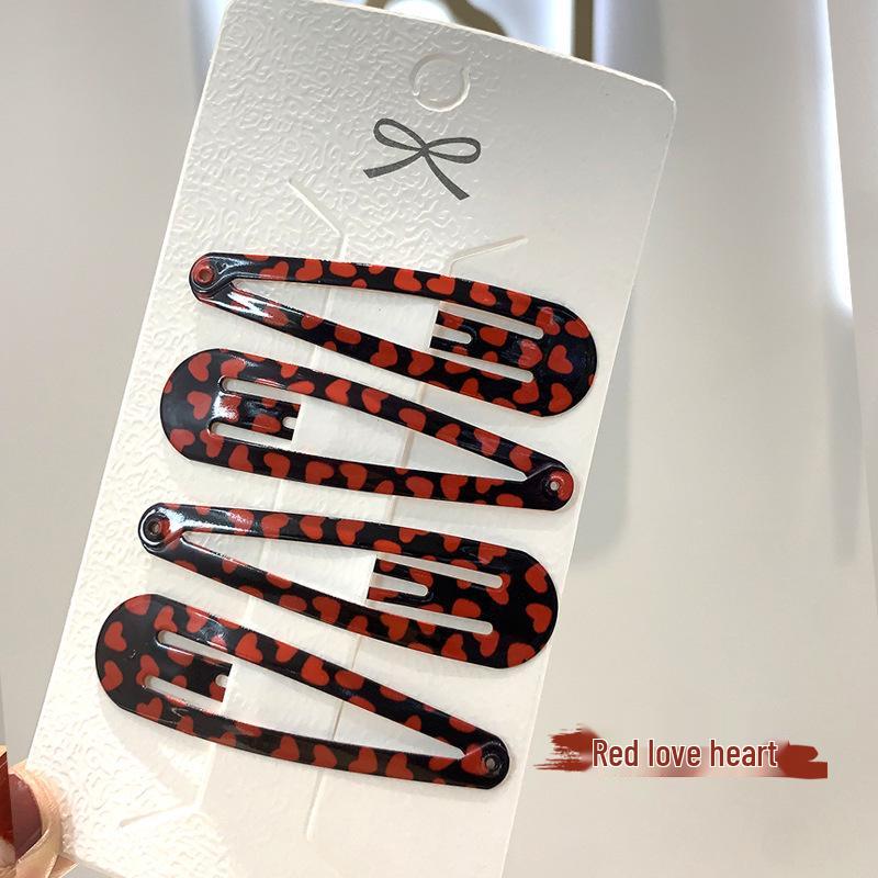 6cm Polka Dot & Leopard Print Water Drop Hair Clips - BB Hair Accessories