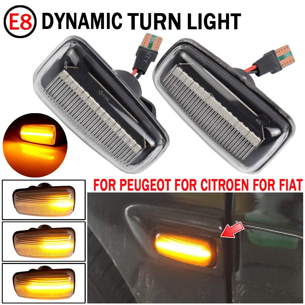 Flashing Car Turn Signal Lamps Side Marker Lights Lateral LED For Peugeot 306 106 406 806 Citroen XM ZX Break Xsara Xantia Fiat