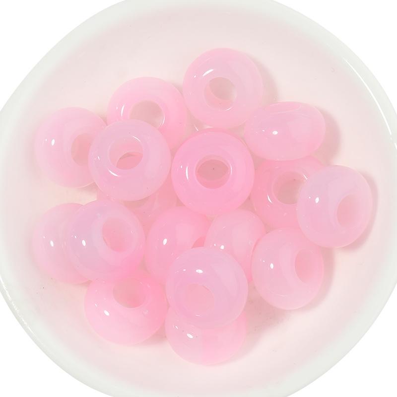 50 Acrylic Two-Color Crackle Crystal Large Hole Beads - Spring Color Spacer for DIY Bracelets