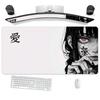 Black-and-White Anime Girl Mouse Pad Dark Girl Gaming Computer Desk Mat “Love” Character Keyboard Rubber Non-Slip Long MousePad