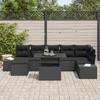 VidaXL Ensemble de Canapé de Jardin 8 Pièces avec Coussins Noirs en Poly Rotin 3349229