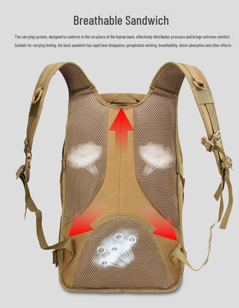 X7 Tactical Waterproof Men's Hiking Backpack - Outdoor Travel & Camping Double Shoulder Bag