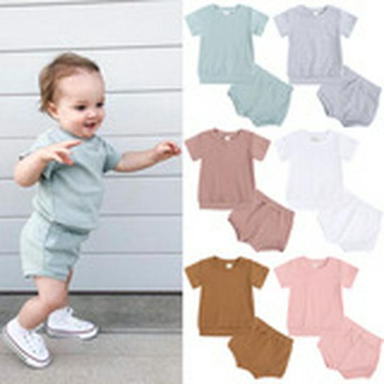 2025 Summer Toddler Short Sleeve Two-Piece Set: Infant Air Conditioning Shirt & Shorts