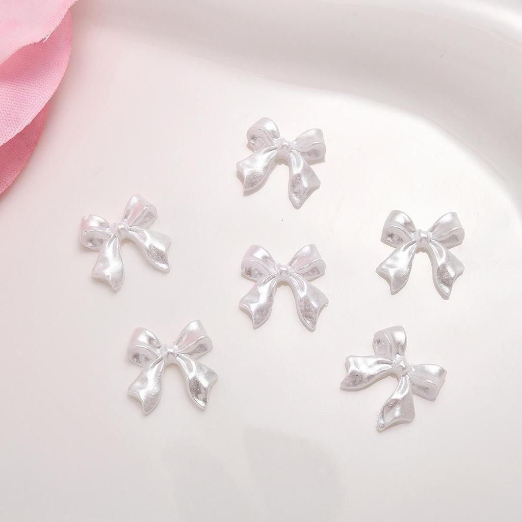 3D Pink Ribbon Bow Nail Accessories - Handmade DIY Wearable