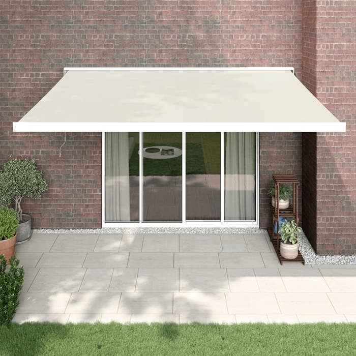 VidaXL Retractable Awning Cream 4x3 M Fabric and Aluminium, Awning, Patio Awning, Outdoor Awning, Garden Awning, 3154528