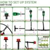 Micro Drip Irrigation System Portable 20m Automatic Watering with Adjustable Drippers Misting Watering Kits Garden Hose