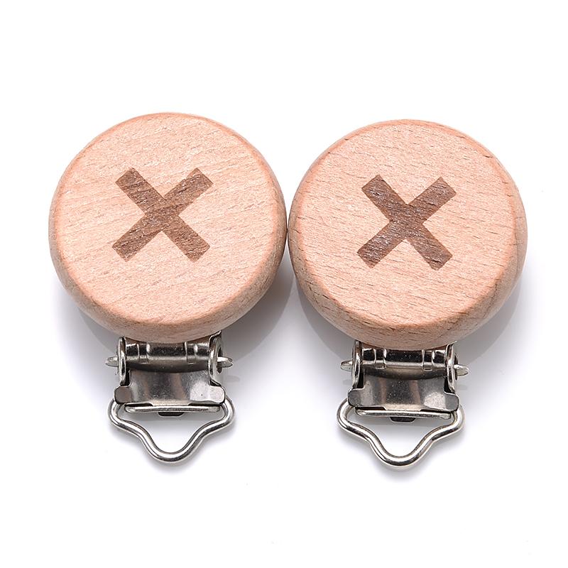 5Pcs/Lot 9 Style Fish Rabbit Butterfly Shape Beech Wooden Clips Metal Bracket for Baby Pacifier Clips Chain Holder Accessories