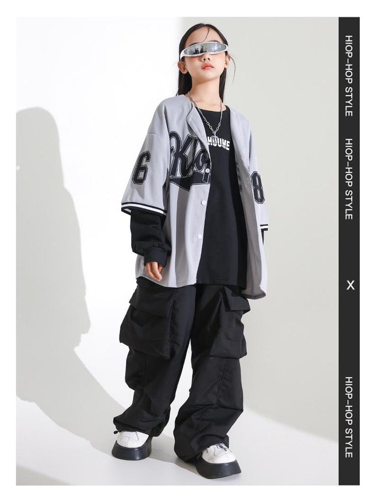 Girls' Hip-Hop Jazz Dance Costume - Japanese Street Style Performance Suit