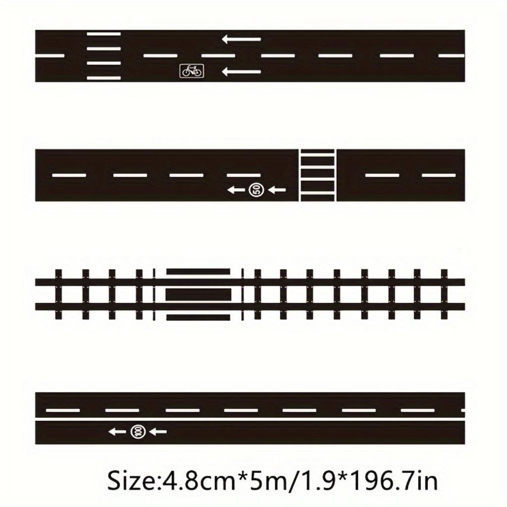 "No-Mess" Versatile Black Road & Car Tape - Removable, No-Residue Adhesive for DIY Crafts, Gift Wrapping & Decorations, 196.85" X 1.9"