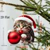 1-50PCS Cartoon Cute Christmas Cat Pendant Decoration for Car Interior Christmas Tree Hanging Ornament Holiday Party Decor