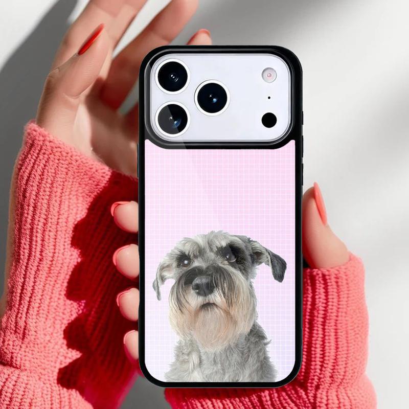 Cartoon schnauzer dog Phone Case for iPhone 17 16 15 14 13 Pro Max Back Cover for 12 11 Pro Coque