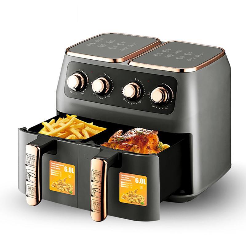 Buy 12L Air Fryer With 2 Independent Nonstick Frying Baskets Dual Zone