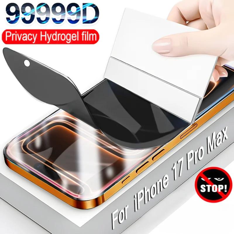 

Película protetora de hidrogel antiespião, 3peças, para iphone 17 pro max 17 air 16 pro max 15 14 plus1316e película protetora de tela de privacidade iPhone 15