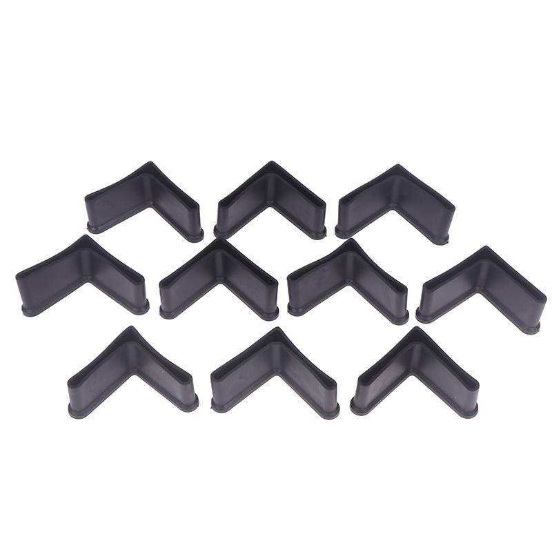 10Pcs L Type Rubber Base Non-Slip Foot Pad Slotted Angle Bar Triangle Feet Shelf Iron Bed Foot Cover Protective Rubber Sleeve