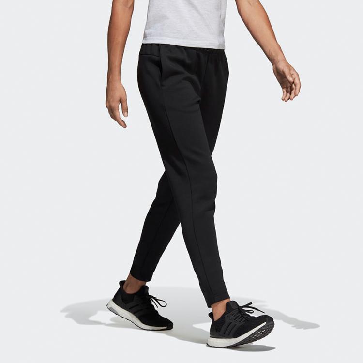 Adidas Simple Mid-Waist Knitted Sports Pants Women Bottoms Black DU0014