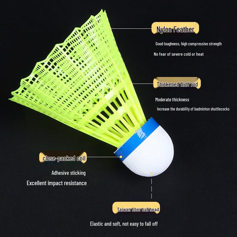 Ayoub Nylon Badminton Shuttlecocks 6-Pack