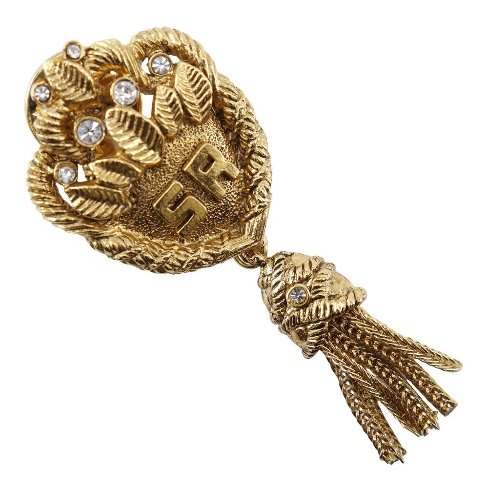 

Sonia Rykiel Tassel Brooch Pin Brooch Plated Gold/Rhinestone 8.6g Women Used
