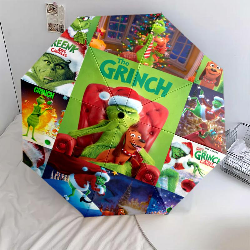Grinch Christmas Automatic Umbrella - Suitable Travel Outdoor Portable Umbrella Birthday Gift Daily Essentials