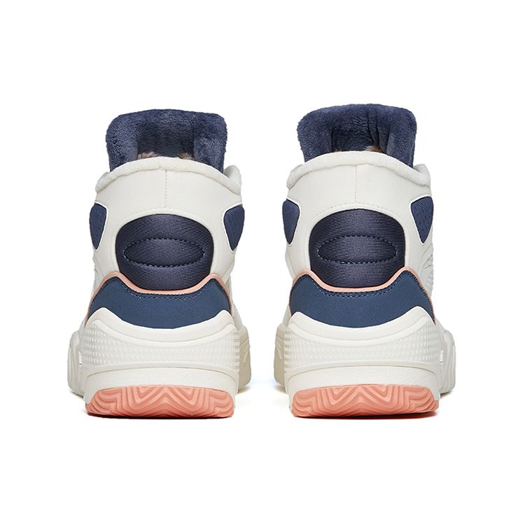 Anta High-Top Slip-Resistant Wear-Resistant Skate Shoes Women Sneakers White Blue 122148902-4