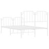 Metal Bed Frame with Headboard and Footboard White 120 x 200 cm