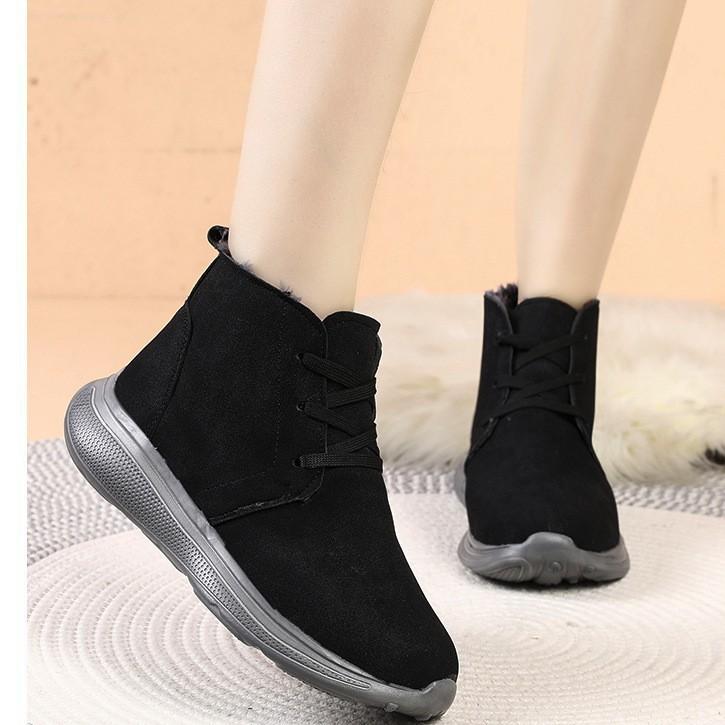 Fashion boots women's fur integrated women's shoes winter shoes mother cotton shoes women's winter velvet thickened warm soft leather soft sole