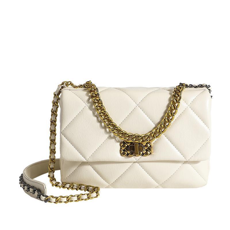 2024 Spring/Summer New Niche Design Diamond Pattern Chain Bag, High-End Handheld, Shoulder, Crossbody, Versatile Tote Bag