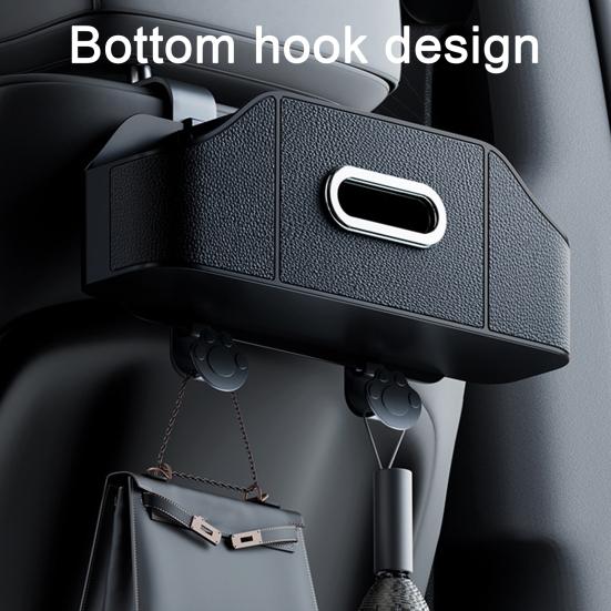 Car Backseat Organizer with Cup Holder Tissue Box Multifunctional Universal Automotive Seat Headrest Hanging Storage Box Hook Car Accessories