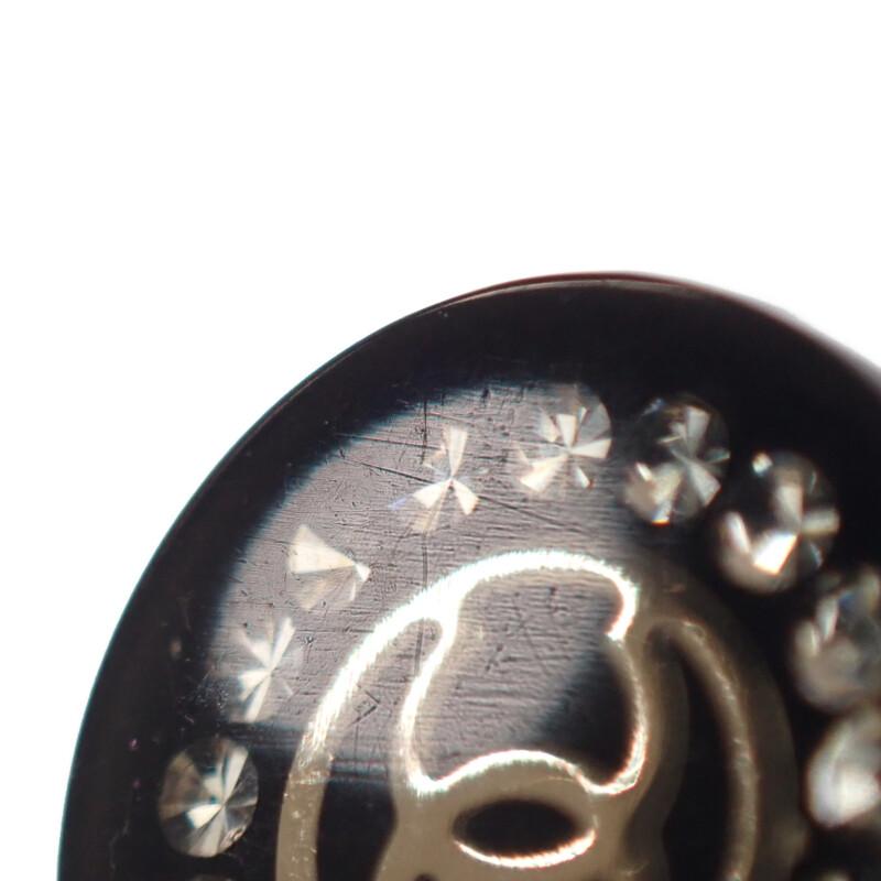 Chanel 17A Pierce schwarz Strass Damen