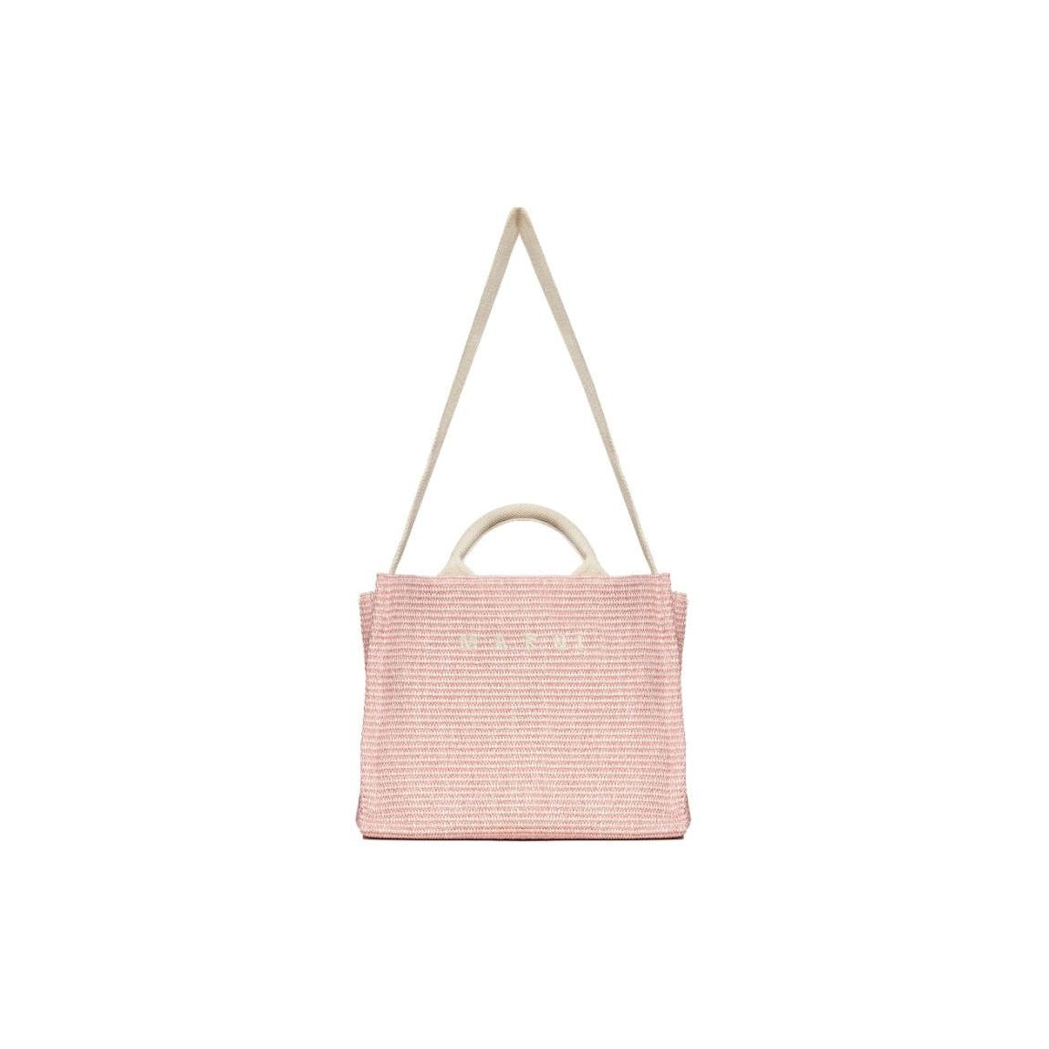 

Marni Retro Woven Design Brand Letter Print Cotton Polyester Blend Tote Bag Women bags Light-Pink SHMP0077U0P386000C09 Basic Set (Bag+Dust Bag)