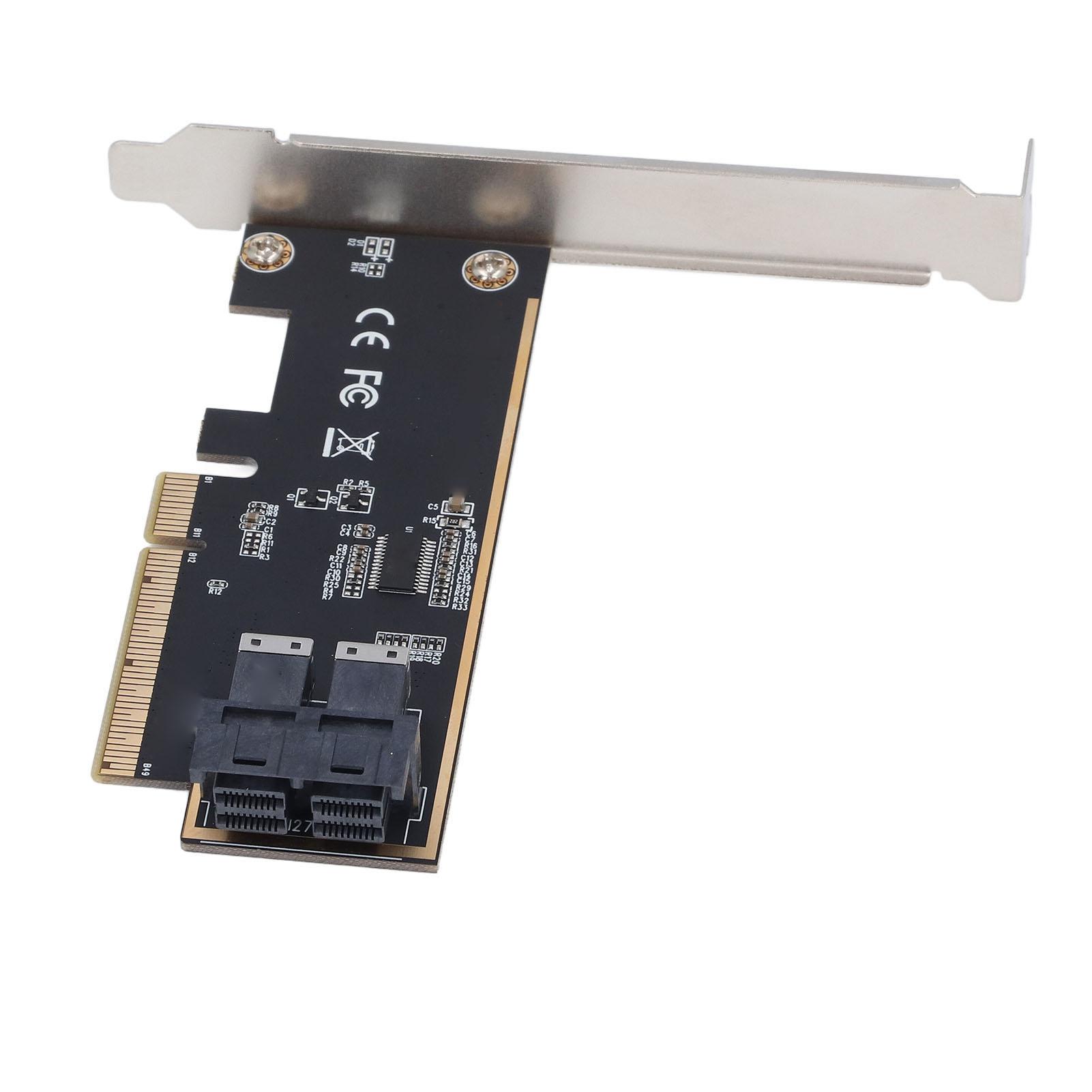 

PCIe3.0 X8 to U.2 Adapter Card 64Gbps High Speed PCI Express to Dual Port SFF 8643 Expansion Card