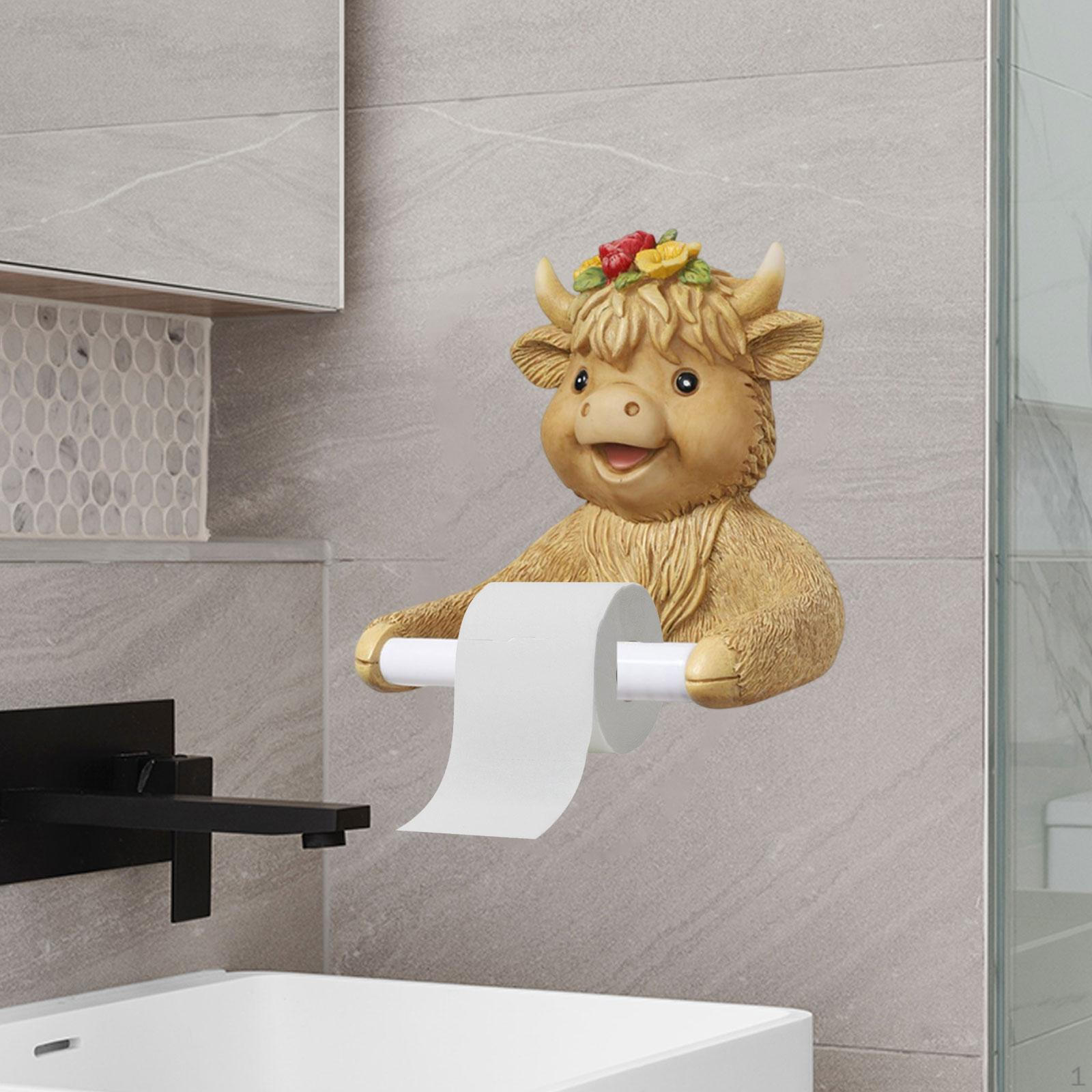 

Toilet Paper Stand Towel Rack Decor Wall Mounted Space Saving Resin Sturdy Organizer Accessories for