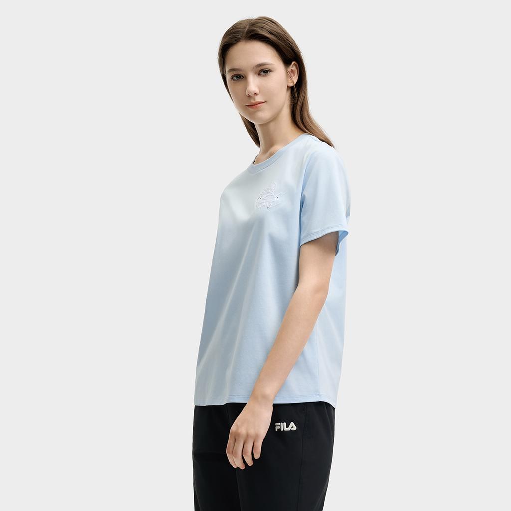 New FILA T Shirt Women's Glaze Grass Blue F11W528106F-LB